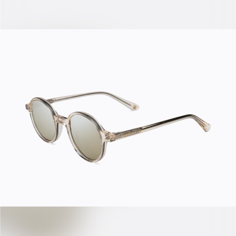 Groovy Jean Translucent Round Champagne Sunglasses with Box, Case, and Cloth